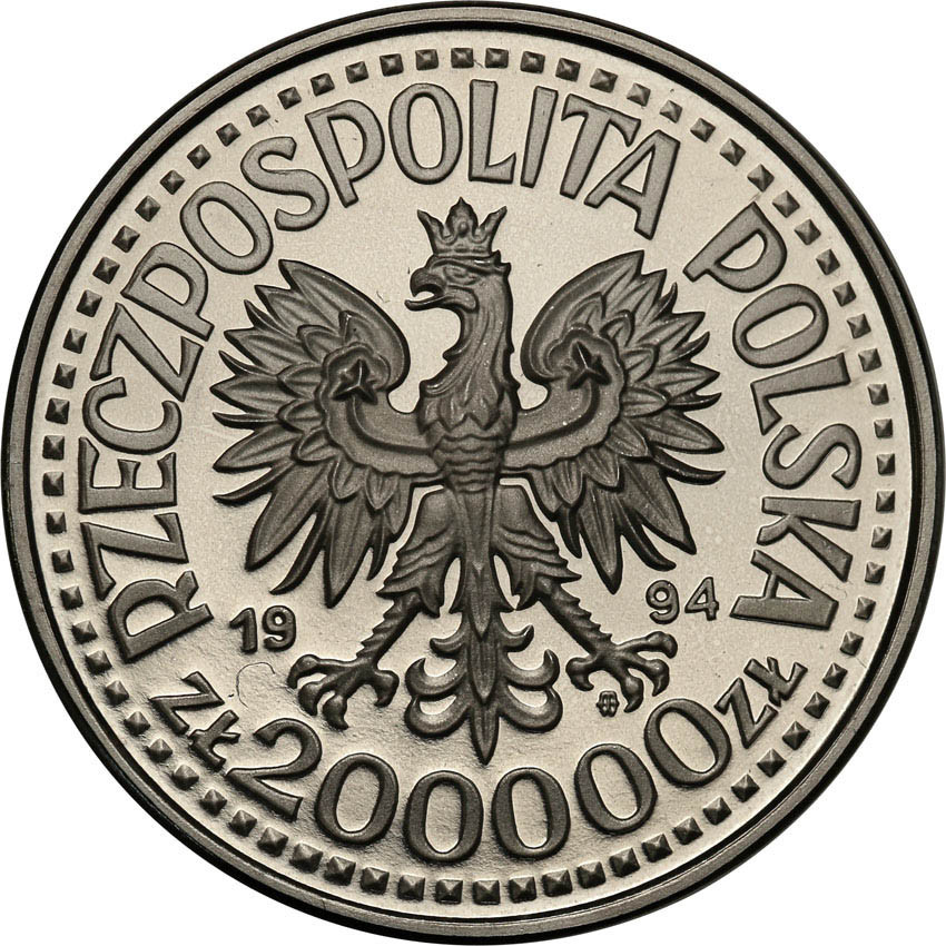 II RP. PRÓBA Nikiel 200.000 złotych 1994 Monte Cassino